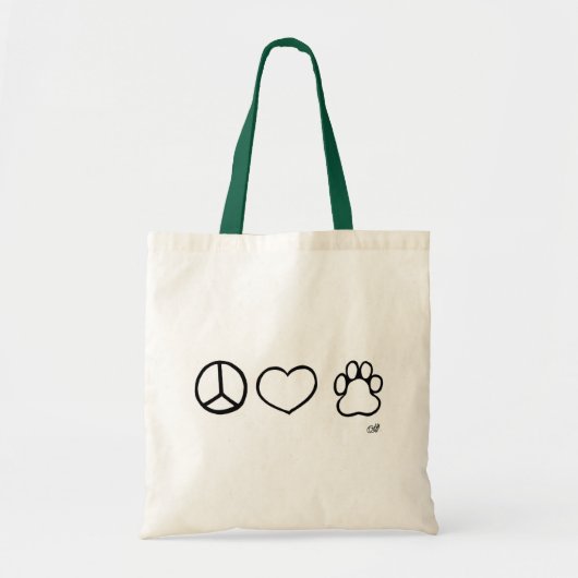 Vrede, liefde, honden tote bag (Voorkant)