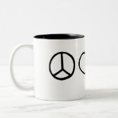 Vrede, liefde, honden tweekleurige koffiemok (Links)