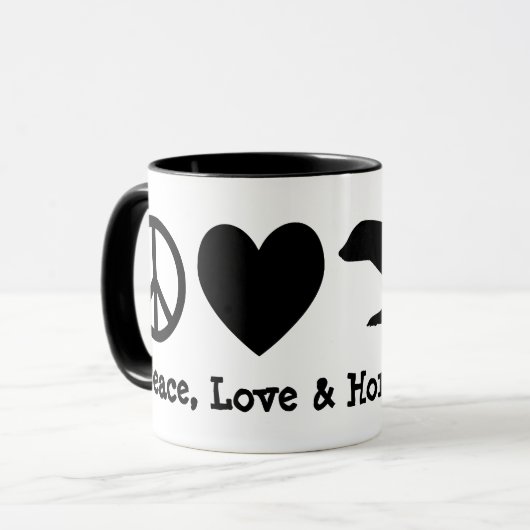 Vrede, liefde & honing dassen Mok (Voorkant links)