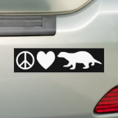 Vrede, Liefde & Honingdassen Bumpersticker (Op auto)