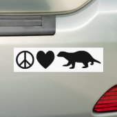 Vrede, Liefde & Honingdassen Bumpersticker (Op auto)