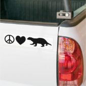 Vrede, Liefde & Honingdassen Bumpersticker (Op Truck)