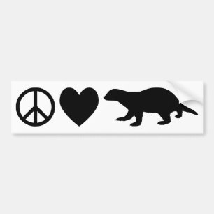Vrede, Liefde & Honingdassen Bumpersticker