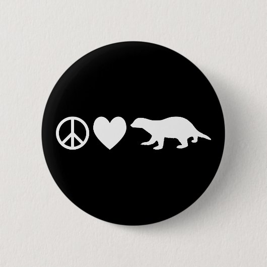 Vrede, Liefde & Honingdassen Ronde Button 5,7 Cm (Voorkant)