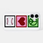 Vrede Liefde Honkbal iPhone 16 Hoesje (Achterkant horizontaal)