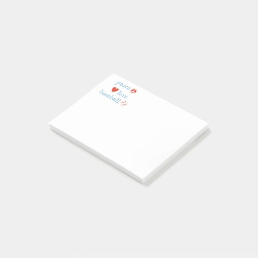 Vrede Liefde Honkbal Post-it® Notes (Schuin)