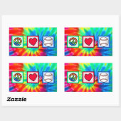 Vrede, liefde, honkbal rechthoekige sticker (Vel)