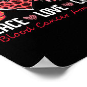 Vrede Liefde Hoop Bloedkanker Bewustzijn Rode Lint Poster (Hoek)