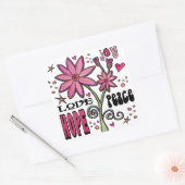 Vrede Liefde Hoop en Bloemen Vierkante Sticker (Envelop)