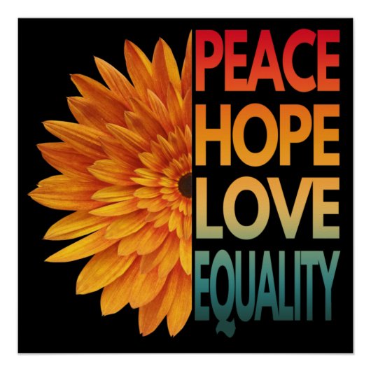 VREDE LIEFDE HOOP GELIJKHEID  PERFECT POSTER (Voorkant)