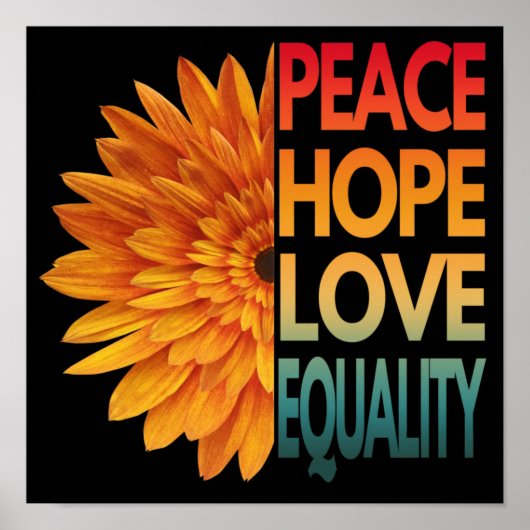 VREDE LIEFDE HOOP GELIJKHEID POSTER (Voorkant)