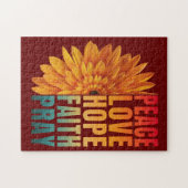 vrede liefde hoop geloof bid legpuzzel (Horizontaal)