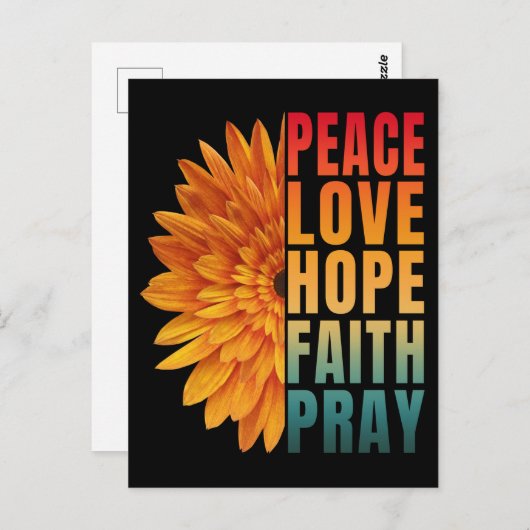 Vrede Liefde Hoop Geloof Bidden Briefkaart (Voorkant / Achterkant)