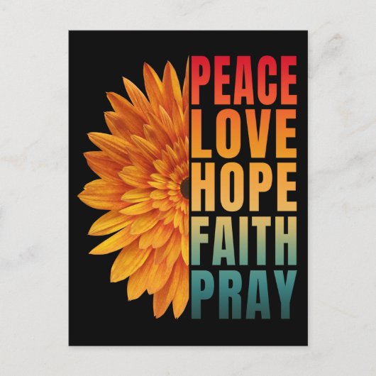 Vrede Liefde Hoop Geloof Bidden Briefkaart (Voorkant)