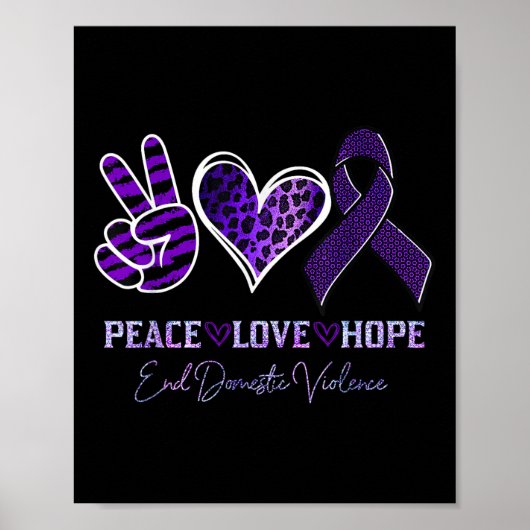 Vrede Liefde Hoop Leopard Einde Huiselijk Geweld O Poster (Voorkant)