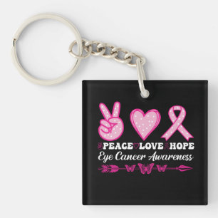 Vrede Liefde Hoop Oog Borstkanker Bewustzijn Sleutelhanger