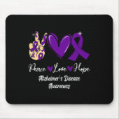 Vrede Liefde Hoop Paarse Lint Alzheimer Disease Aw Muismat (Voorkant)