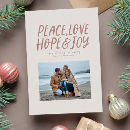 Vrede liefde hoop vreugde eenvoudig neutraal kerst feestdagenkaart