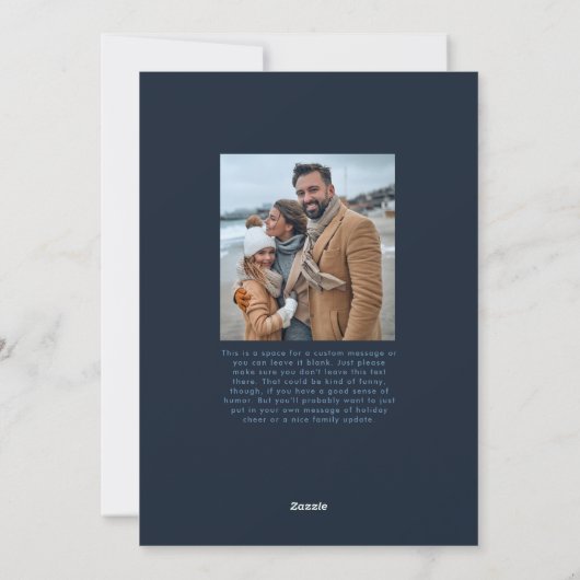 Vrede liefde hoop vreugde marine blauw twee foto k feestdagenkaart (Achterkant)