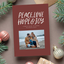 Vrede liefde hoop vreugde rood twee foto Kerstmis