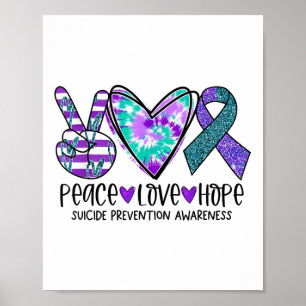 Vrede Liefde Hoop Zelfmoordpreventie Bewustzijn Ti Poster