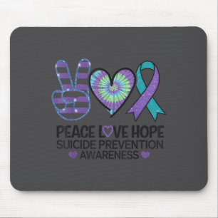 Vrede Liefde Hoop Zelfmoordpreventie Tie Dye Bewus Muismat