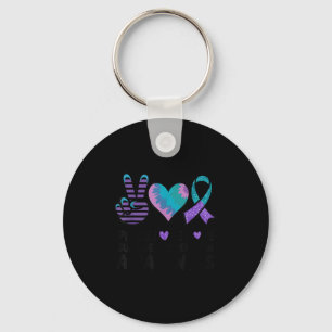 Vrede Liefde Hoop Zelfmoordpreventie Tie Dye Bewus Sleutelhanger
