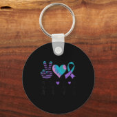 Vrede Liefde Hoop Zelfmoordpreventie Tie Dye Bewus Sleutelhanger (Voorkant)