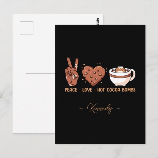 Vrede - Liefde - Hot Cacao Bombs Briefkaart (Voorkant / Achterkant)