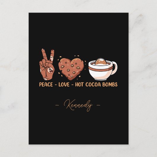 Vrede - Liefde - Hot Cacao Bombs Briefkaart (Voorkant)
