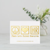 Vrede Liefde HR Elegante Human Resources Aangepast Folie Feestdagen Briefkaart (Staand Voorkant)