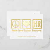 Vrede Liefde HR Elegante Human Resources Aangepast Folie Feestdagen Briefkaart (Voorkant / Achterkant)