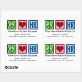 Vrede Liefde Human Resources Custom HR Kerstmis Rechthoekige Sticker (Vel)