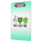 Vrede Liefde Iers St. Patrick's Dag Ontwerp-66677 Klembord (Links)