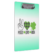 Vrede Liefde Iers St. Patrick's Dag Ontwerp-66677 Klembord (Rechts)