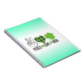 Vrede Liefde Iers St. Patrick's Dag Ontwerp-66677 Notitieboek (Rechterzijde)
