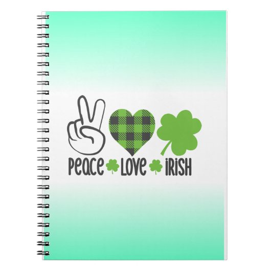 Vrede Liefde Iers St. Patrick's Dag Ontwerp-66677 Notitieboek (Voorkant)