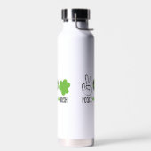 Vrede Liefde Iers St. Patrick's Dag Ontwerp-66677 Waterfles (Links)