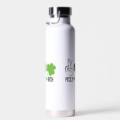 Vrede Liefde Iers St. Patrick's Dag Ontwerp-66677 Waterfles (Rechts)