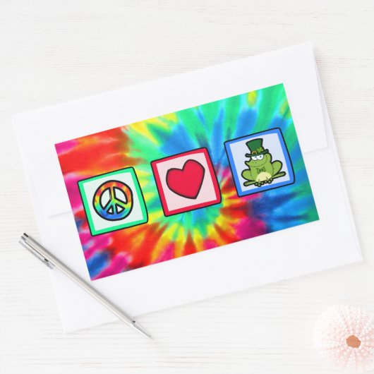 Vrede, Liefde, Ierse kikker Rechthoekige Sticker (Envelop)