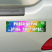 Vrede Liefde Ierse Terriërs Bumpersticker (Op auto)
