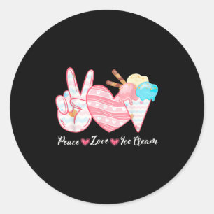 Vrede Liefde Ijs Cute Voor Meisjes Zomer Eten  Ronde Sticker