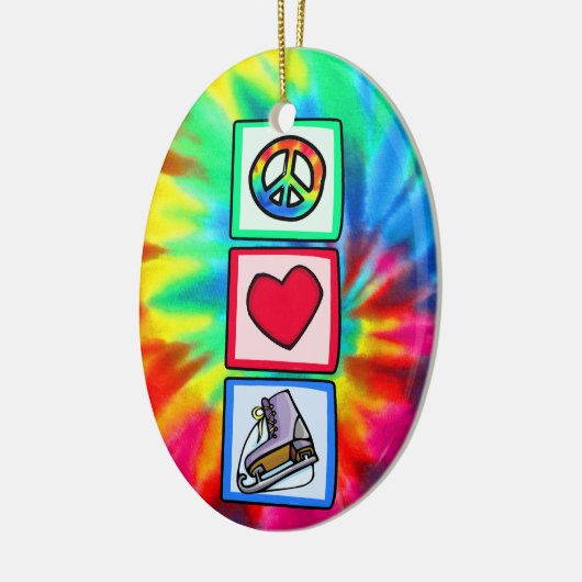Vrede, liefde, ijs Schaats Keramisch Ornament (Links)