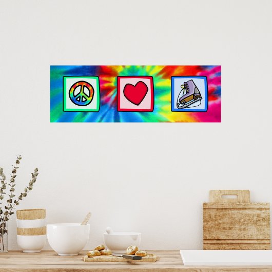 Vrede, liefde, ijs Schaats Poster (Keuken)