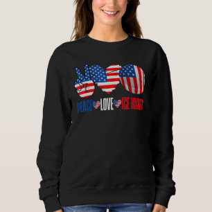 Vrede Liefde IJshockey Amerikaanse Vlag Onafhankel Trui