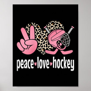 Vrede Liefde IJshockey Schattig IJshockey Vrouwen Poster