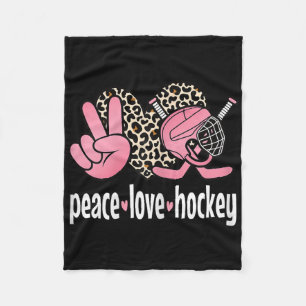 Vrede Liefde IJshockey Schattige IJshockey Vrouwen Fleece Deken