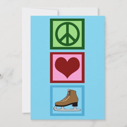 Vrede Liefde IJsschaatsen Feestdagenkaart (Voorkant)