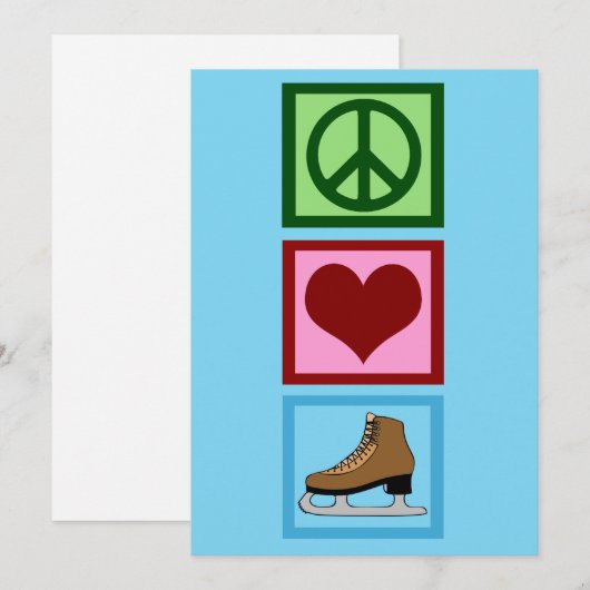 Vrede Liefde IJsschaatsen Feestdagenkaart (Voorkant / Achterkant)