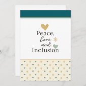 Vrede, Liefde & Inclusiviteit | Inclusieve Feestda Feestdagenkaart (Voorkant / Achterkant)